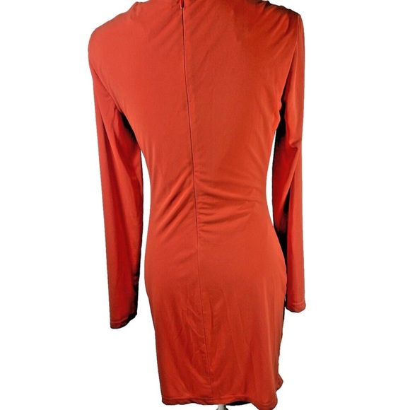New ZARA Ruched Orange Bodycon dress - Picture 12 of 16